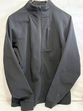 Lululemon Men Sojourn Track Jacket black full zip sweat wicking  Small/ NWOT